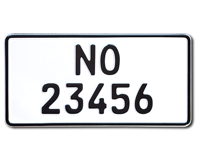 11. Norwegian CAR plate US size without flag 300 x 150 mm